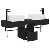 Bathroom Furniture Set 3 pcs Black Engineered Wood 3405598