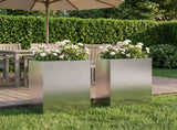 Garden Planter 2 pcs Silver 40 x 20 x 40 cm Galvanised Steel 8005411