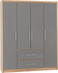 ZNTS Seville 4 Door 2 Drawer Wardrobe 100-101-114