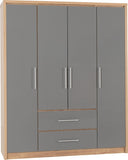 ZNTS Seville 4 Door 2 Drawer Wardrobe 100-101-114