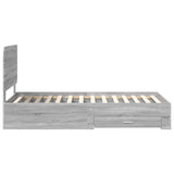 Bed Frame with Drawer Grey Sonoma 100 x 200 cm Engineered Wood 3412824