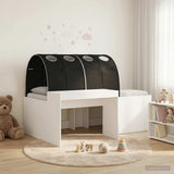 Bed Frame with Tunnel 3 pcs White and Black Engineered Wood 3423646