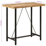 ZNTS Bar Table 110x55x107 cm Solid Wood Mango and Iron 356381