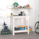Work Bench White 80x50x80 cm Solid Wood Pine 822497