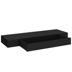 ZNTS Floating Wall Shelf with Drawer Black 80x25x8 cm 288206