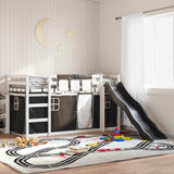 Bunk Bed without Mattress with Slide White and Black 90x200 cm 3284110