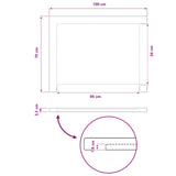 Rectangular Table Top 100 x 70 x 3.5 cm Rectangular Natural 938300