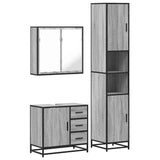 3 Piece Bathroom Furniture Set Grey Sonoma Engineered Wood 3301078