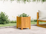 Garden Planter with Liner 31x31x50 cm Solid Wood Acacia 366430