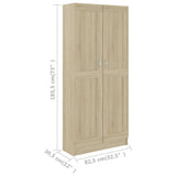 Book Cabinet Sonoma Oak 82.5x30.5x185.5 cm Engineered Wood 802735