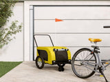 Pet Bike Trailer Yellow and Black Oxford Fabric and Iron 94022