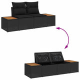 Garden Sofa Set with Cushion 6 pcs Black Poly Rattan 3356808
