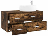 Bathroom Furniture Set 2 pcs Smoked Oak Engineered Wood 3404004