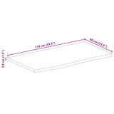 Table Top 110x60x3.8 cm Live Edge Solid Wood Rough Mango 370407
