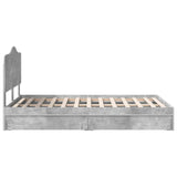 Storage Bed Concrete Grey 135 x 190 cm Engineered Wood 3413516
