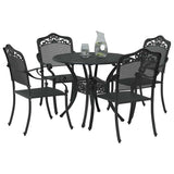 Garden Dining Set 5 pcs Black Aluminium 3334701