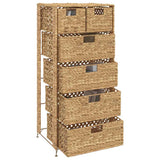 Storage Unit with 6 Baskets 47x37x100 cm Water Hyacinth 245493