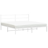 Metal Bed Frame without Mattress with Headboard White 180x200cm 355418