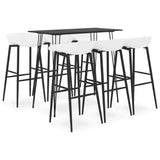 7 Piece Bar Set Black and White 3057396