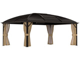 3 x 4m Hardtop Gazebo Canopy with Metal Roof, Aluminium Gazebo Permanent Pavilion with Netting and T3398P315897