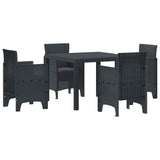 Garden Dining Set 5 pcs Anthracite Polypropylene 3378535