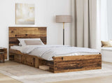 Bed Frame with Headboard Old Wood 90 x 190 cm Solid Pine Wood 3411071