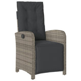 5 Piece Garden Dining Set with Cushions Grey Poly Rattan 3212564