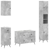 4 Piece Bathroom Cabinet Set BREDA Concrete Grey 3417966