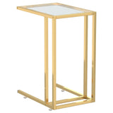 Computer Side Table Transparent 50x35x65 cm Tempered Glass 331645