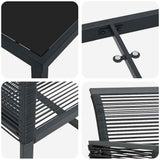 Garden Dining Set 5 pcs Black Powder-Coated Steel 3379311