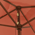 ZNTS Garden Parasol with Wooden Pole Terracotta 198x198x231 cm 363188