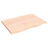 Table Top 80x60x2 cm Untreated Solid Wood Oak Live Edge 363878