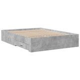 Bed Frame with Drawers without Mattress Concrete Grey 135x190 cm Double 3280408