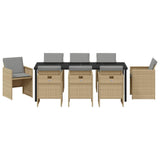 Garden Dining Set 9 pcs Beige Poly Rattan 3380616