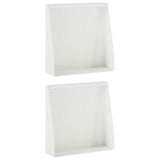 Retaining Wall 2 pcs 40 x 12 x 40 cm Steel White 8015249