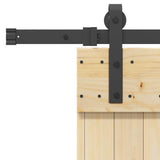 Sliding Door with Hardware Set 85x210 cm Solid Wood Pine 3332750