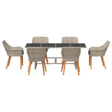 Outdoor Dining Set 7 pcs Light grey 3261633