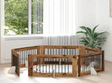 Foldable Dog Gate with Stands 6 pcs Old Wood 602 cm 892125