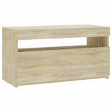 804397 TV Cabinet with LED Lights Sonoma Oak 75x35x40 cm