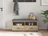Hall Bench with Cushion with Drawer Sonoma Oak 80 x 38 x 46 cm 891458