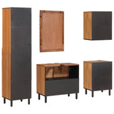 Bathroom Sets 5 pcs Acacia Brown Winish Solid Mango Wood 3310039