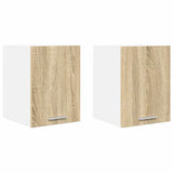 Hanging Cabinet Riga 2 pcs Sonoma Oak and White 30 x 31 x 40 cm 884119