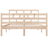 ZNTS Bed Frame without Mattress Double Solid Wood 3101258