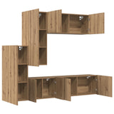 TV Wall Unit Wall-mounted 5 pcs Artisan Oak Engineered Wood 3402777