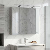 Bathroom Mirror Cabinet Grey Sonoma 80 x 14.5 x 70 cm 889116