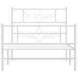 Metal Bed Frame without Mattress with Footboard White 90x200cm 355327