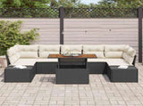 Garden Sofa Set with Storage 8 pcs Black Poly rattan 3358665