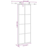 Sliding Door with Hardware Set 76x205 cm ESG Glass&Aluminium 3332886
