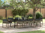 Garden Dining Set 9 pcs Grey Poly Rattan 3380724