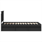 Bed Frame with Headboard Black 100 x 200 cm Solid Pine Wood 3409391